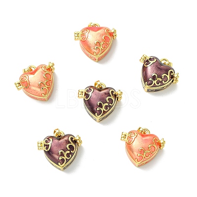 6Pcs 2 Colors Brass Enamel Prayer Box Pendants KK-CJ0005-80-1