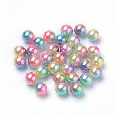 Rainbow Acrylic Imitation Pearl Beads OACR-R065-10mm-A07-1