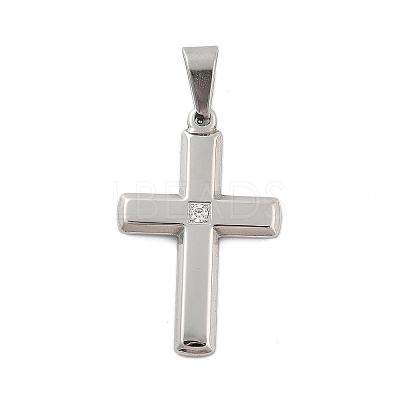 304 Stainless Steel Rhinestone Pendants STAS-G346-47B-P-1