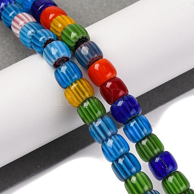 Handmade Lampwork Chevron Beads Strands LAMP-K041-01B-03-1