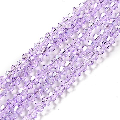Transparent Electroplate Glass Beads Strands LS-EGLA-S056-4mm-23-1
