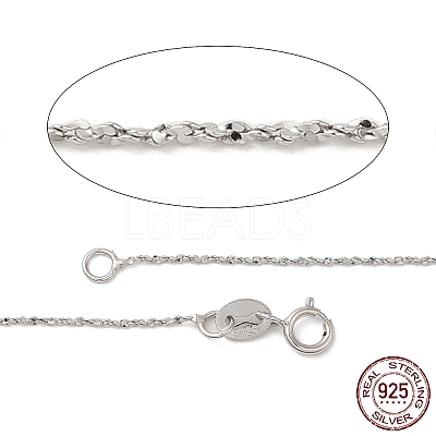 Anti-Tarnish Trendy Unisex Rhodium Plated 925 Sterling Silver Chain Necklaces STER-M034-B-19-1