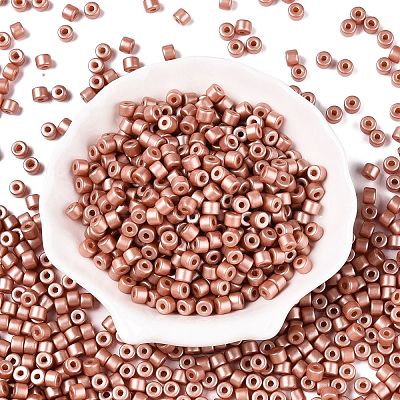 Baking Paint Pearlized Glass Seed Beads SEED-T008-03F-1