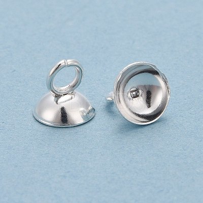 201 Stainless Steel Bead Cap Pendant Bails STAS-L244-27D-S-1
