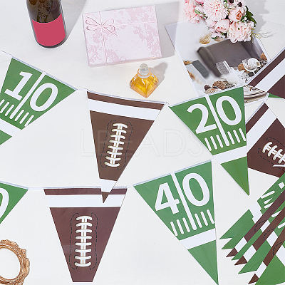2Pcs Paper Rugby Triangle Flag Banners AJEW-SP0004-76-1