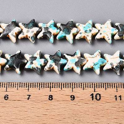 Spray Painted Synthetic Turquoise Beads Strands UNKW-T001-11H-1