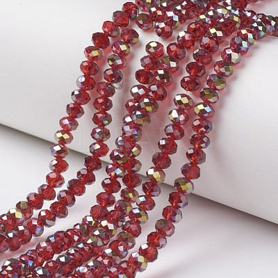 Electroplate Transparent Glass Beads Strands EGLA-A034-T4mm-S03-1