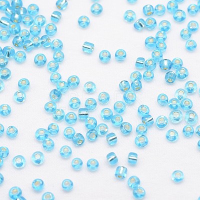 8/0 Transparent Glass Round Seed Beads SEED-J010-F8-23-1
