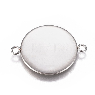 Non-Tarnish 304 Stainless Steel Cabochon Connector Settings STAS-G127-14-22mm-P-1