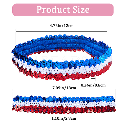 10Pcs Wide Stretch Sparkling Headband MRMJ-GF0001-45B-1