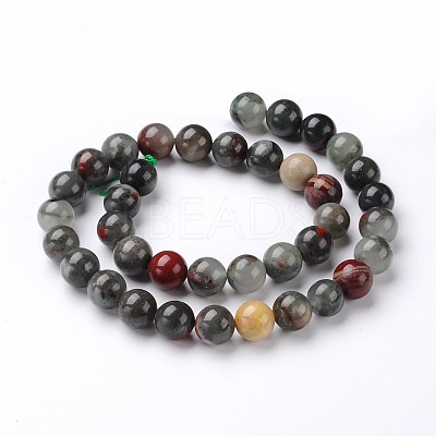 Natural African Bloodstone Beads Strands G-L383-06-12mm-1