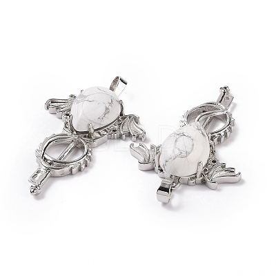 Natural Howlite Teardrop Pendants G-P496-03P-25-1