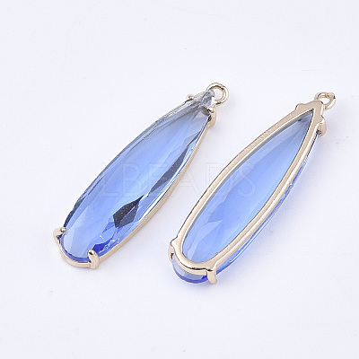 Transparent Glass Pendants X-GLAA-T007-15B-1