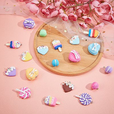 Handmade Polymer Clay Pendants CLAY-SC0001-06-1