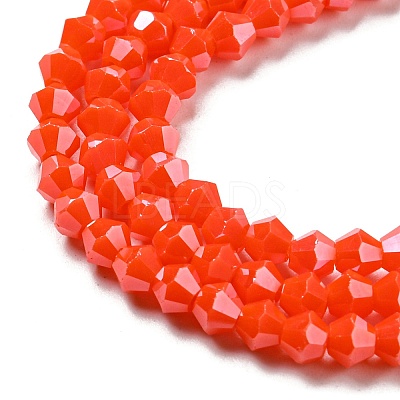 Opaque Solid Color Electroplate Glass Beads Strands GLAA-F029-P4mm-C03-1