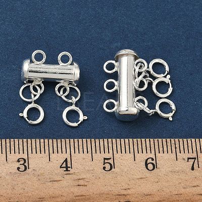 925 Sterling Silver Slide Lock Clasps HJEW-PH02087-1