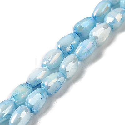 Electroplate Glass Beads Strands GLAA-D013-05C-1