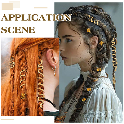 44Pcs Alloy & Aluminum Dreadlocks Beads FIND-ME0002-53-1
