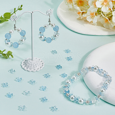 180Pcs Transparent Spray Painted Glass Beads GLAA-SC0002-46-1