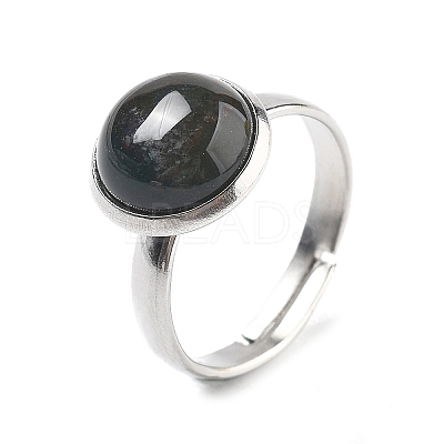 Half Round Natural Indian Agate Finger Rings RJEW-M062-01P-38-1
