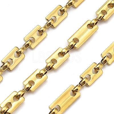 Ion Plating(IP) 304 Stainless Steel Rectangle Link Chains CHS-G039-09G-1