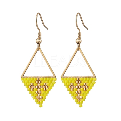 Handmade Glass Seed Beads Dangle Earrings EJEW-MZ00542-01-1