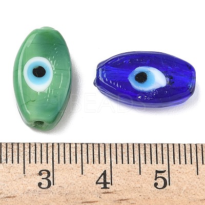 Handmade Evil Eye Lampwork Beads Strands LAMP-G168-06-1