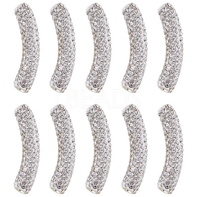 10Pcs Brass Middle East Rhinestone Beads RB-SC0001-08-1