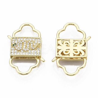 Brass Micro Pave Cubic Zirconia Clasps ZIRC-R110-009-NF-1
