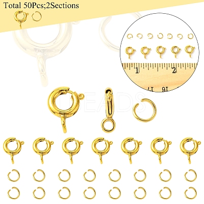 Brass Spring Ring Clasps KK-FS0001-50G-1