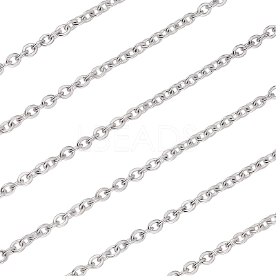 10M Tarnish Resistant 304 Stainless Steel Cable Chains CHS-BBC0001-17-1