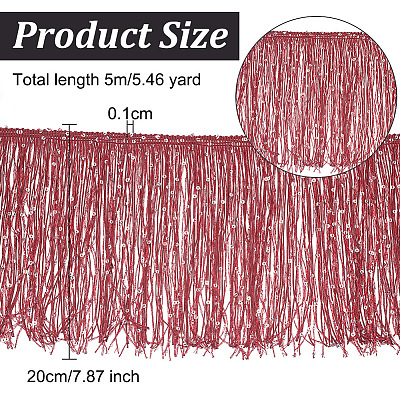 5M Sparkle Polyester Tassel Lace Trim OCOR-OC0001-38B-1
