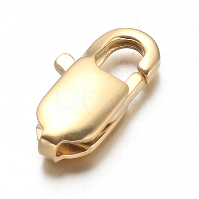 Ion Plating(IP) 304 Stainless Steel Lobster Claw Clasps Hand Polished STAS-F094-05E-G-1