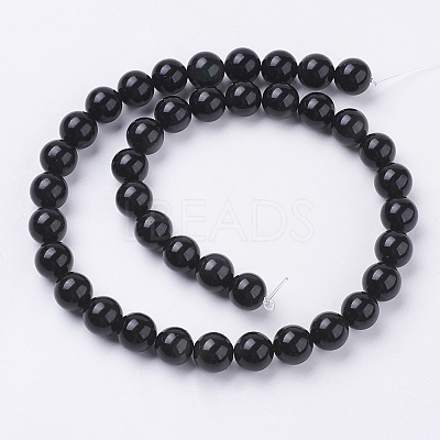 Natural Obsidian Beads Strands G-G099-10mm-24-1