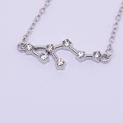 Alloy Rhinestone Pendants Necklaces NJEW-WH0007-02G-1