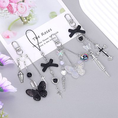 4Pcs Alloy Mobile Strap Sets DIY-SZ0009-99-1