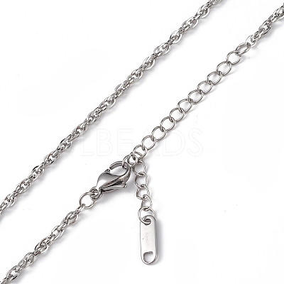 Non-Tarnish 304 Stainless Steel Rope Chain Necklace for Men Women NJEW-K245-010C-1