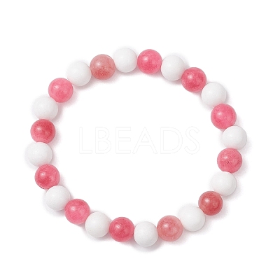 2Pcs Natural & Dyed Malaysia Jade Bracelets for Women BJEW-JB12624-1