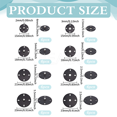 24 Pairs 4 Styles Zinc Alloy Snap Buttons FIND-FG0004-96EB-1