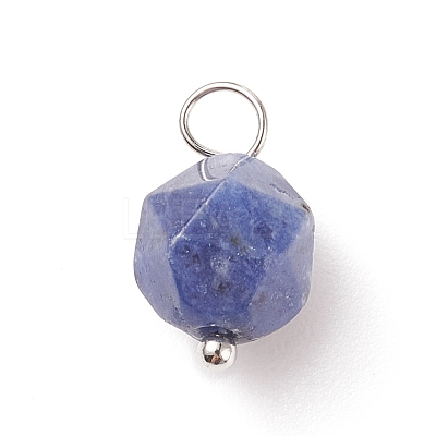 Faceted Natural Sodalite Pendants PALLOY-JF01694-02-1