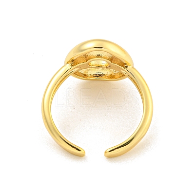 Brass Letter Open Cuff Rings for Women RJEW-G313-01O-G-1