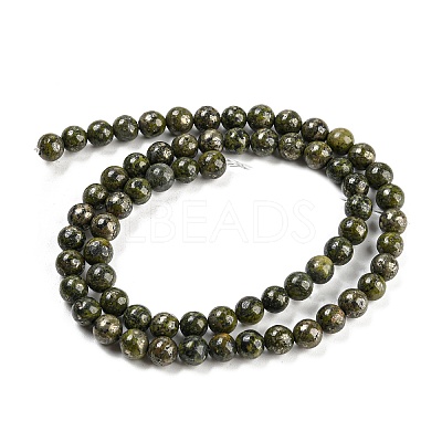 Natural Green Epidote with Pyrite Beads Strands G-G013-B02-01-1