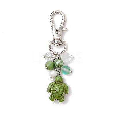Sea Turtle Synthetic Turquoise Pendants Decoration HJEW-JM03009-02-1