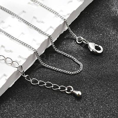 Long-Lasting Plated Brass Curb Chain Necklaces NJEW-K112-07P-NF-1