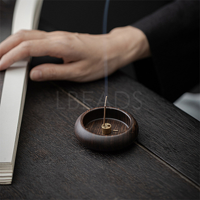 Round Wood Incense Burners Holder AJEW-WH0696-817A-1