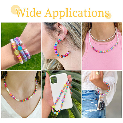 6 Strands 6 Colors Handmade Polymer Clay Bead Strands CLAY-TA0001-39-1