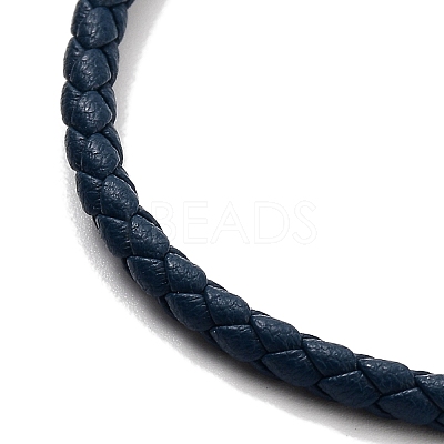 Braided Round Imitation Leather Bracelets Making BJEW-H610-01P-14-1