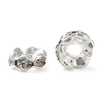 Brass Grade A Crystal Rhinestone Spacer Beads RB-A006-6MM-S-1