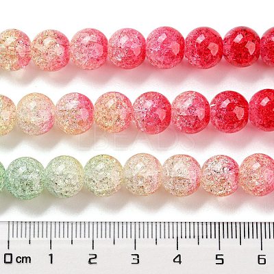 Spray Painted Crackle Glass Beads Strands DGLA-C002-10mm-06-1
