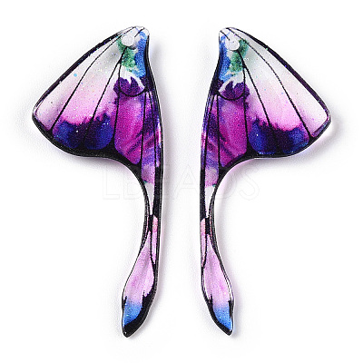 Epoxy Resin Wing Pendants RESI-TAC0021-96B-1